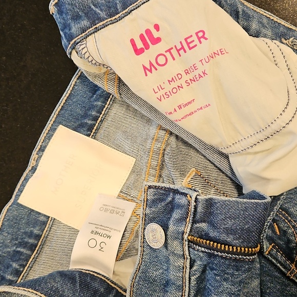 💕MOTHER SUPERIOR💕 Lil' Mid-Rise Tunnel Vision Sneak Jeans I'm A Winner 30 NWOT - Picture 16 of 16